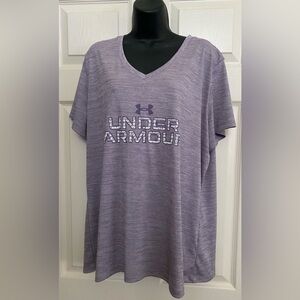Under Armour Heathered Purple V-Neck Tee